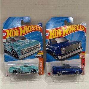 Hot Wheels Chevy Truck Lot – ’67 C10 & ’83 Silverado Diecast – New in Package